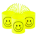 Smiley Face Plastic Coil Springs, Yellow, Fidget Toys & Classroom Rewards, 12 Pack, 1.4"